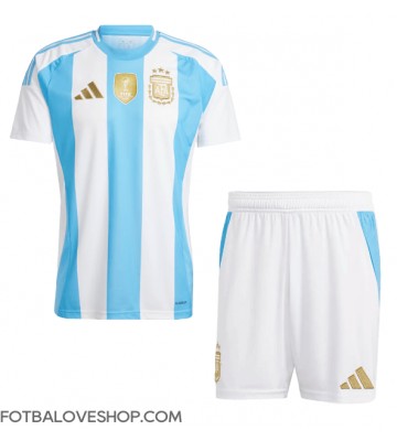 Argentina Dětské Domácí Dres Copa America 2024 Krátký Rukáv (+ trenýrky)